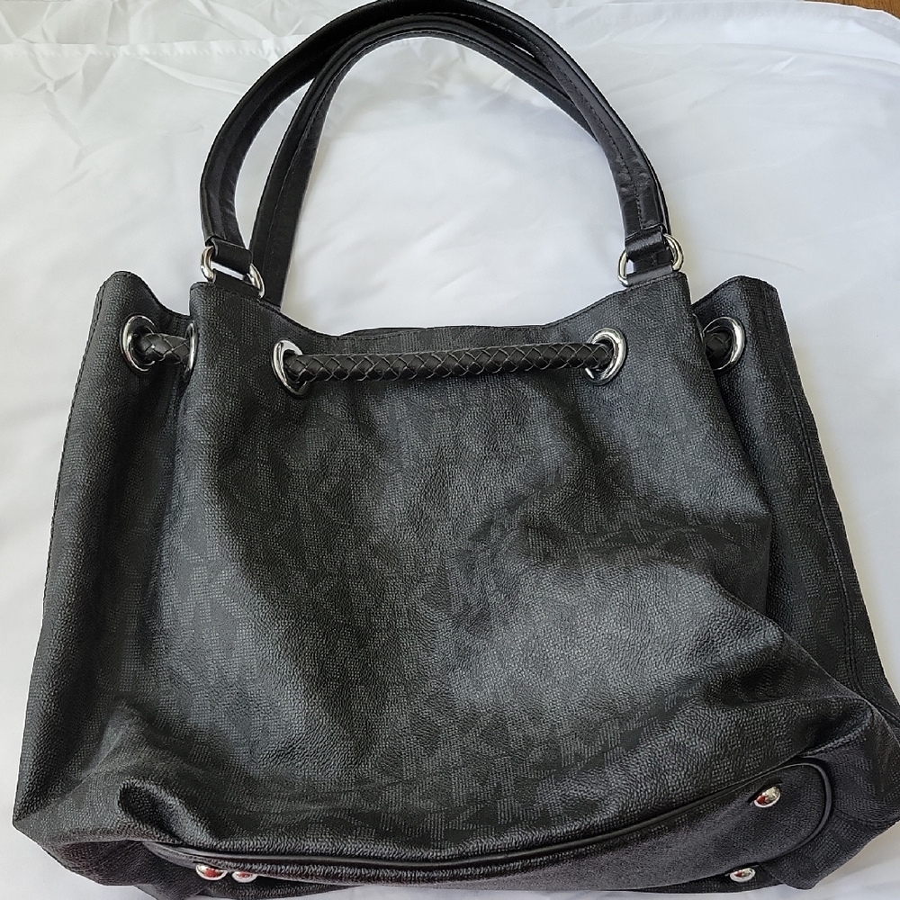 Michael Kors Black Logo Shoulder Bag with Tassels - Picture 2 of 5